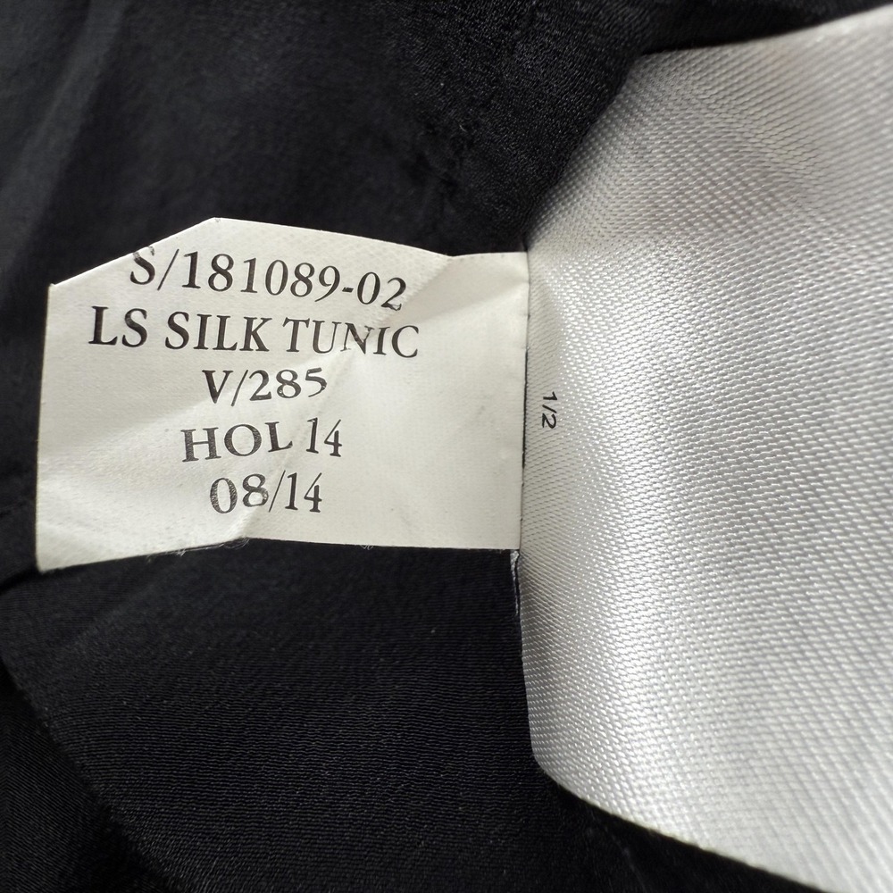 Banana Republic Silk Tunic Blouse Womens XS Black Office Career Work Top Capsule - Picture 11 of 13